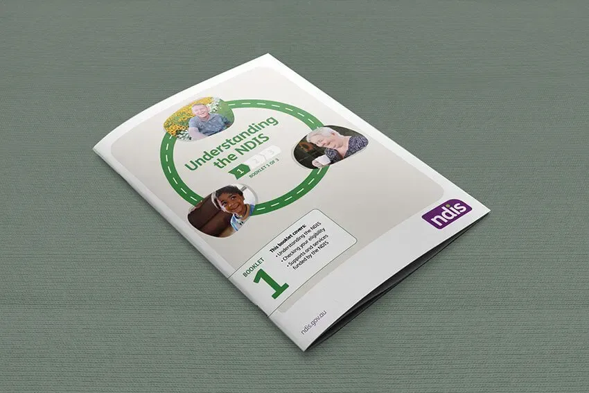 A printed “Understanding the NDIS” booklet
